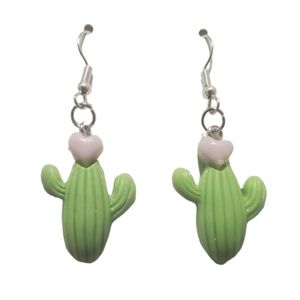 NEW Handcrafted Cactus Heart Earrings